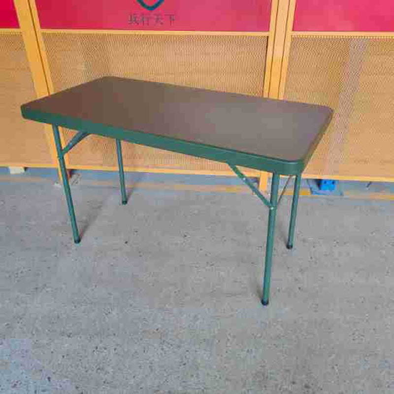 Modern Minimalist Rectangular Plastic Steel Dining Table 4-Leg Foldable For Garden