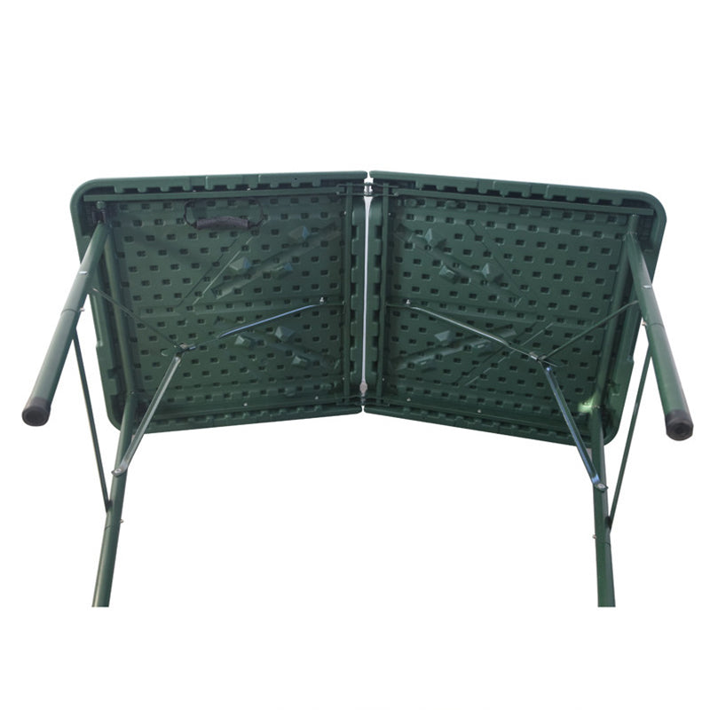 Modern Minimalist Rectangular Plastic Steel Dining Table 4-Leg Foldable For Garden