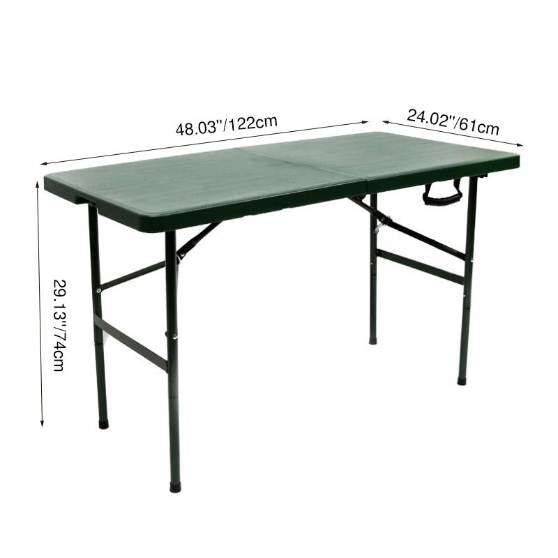 Modern Minimalist Rectangular Plastic Steel Dining Table 4-Leg Foldable For Garden