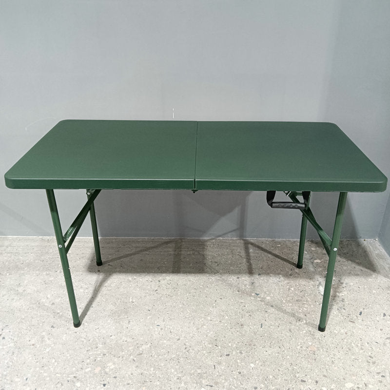 Modern Minimalist Rectangular Plastic Steel Dining Table 4-Leg Foldable For Garden