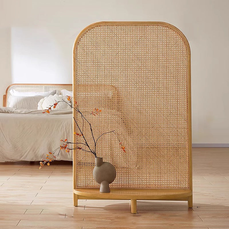 Traditioneller chinesischer rechteckiger PP-Synthetik-Rattan-Raumteiler aus Massivholz für das Wohnzimmer 
