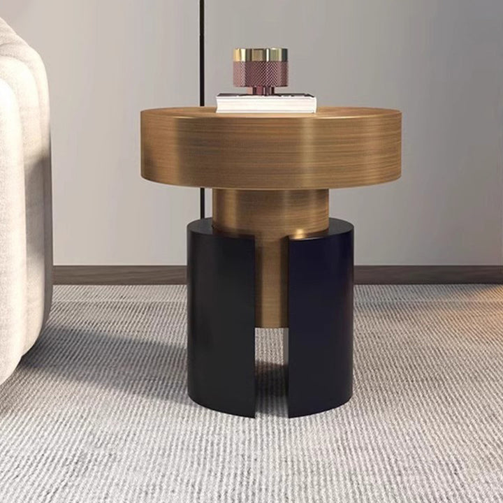 Modern Luxury Round Stainless Steel Side Table For Living Room