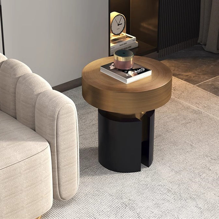 Modern Luxury Round Stainless Steel Side Table For Living Room