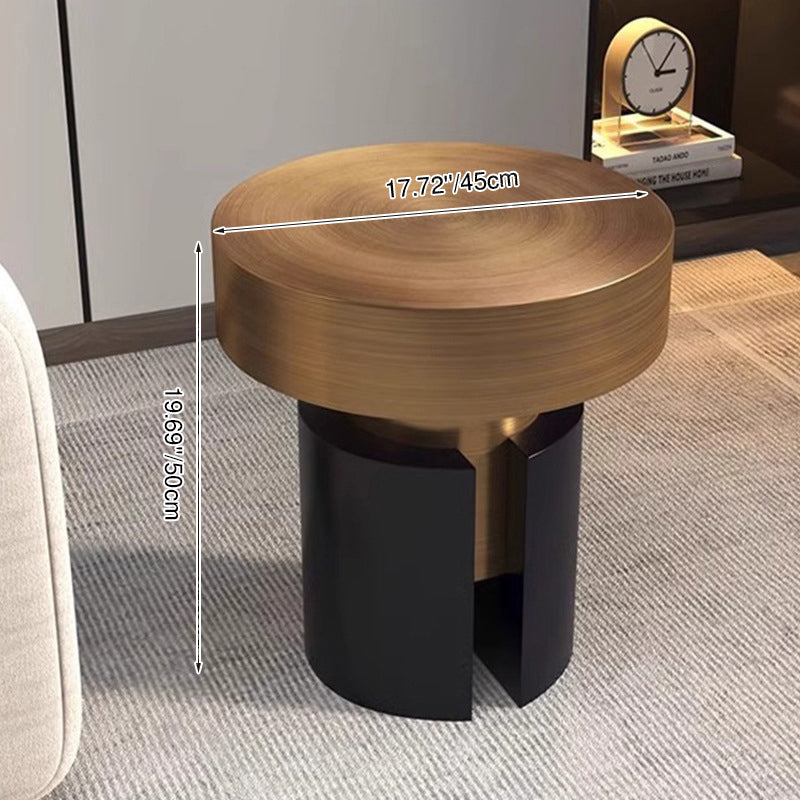 Modern Luxury Round Stainless Steel Side Table For Living Room