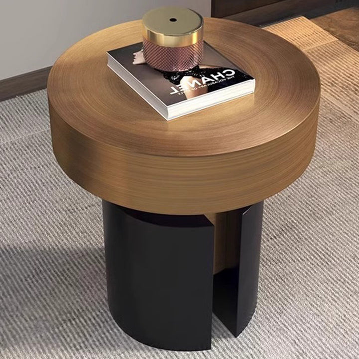 Modern Luxury Round Stainless Steel Side Table For Living Room