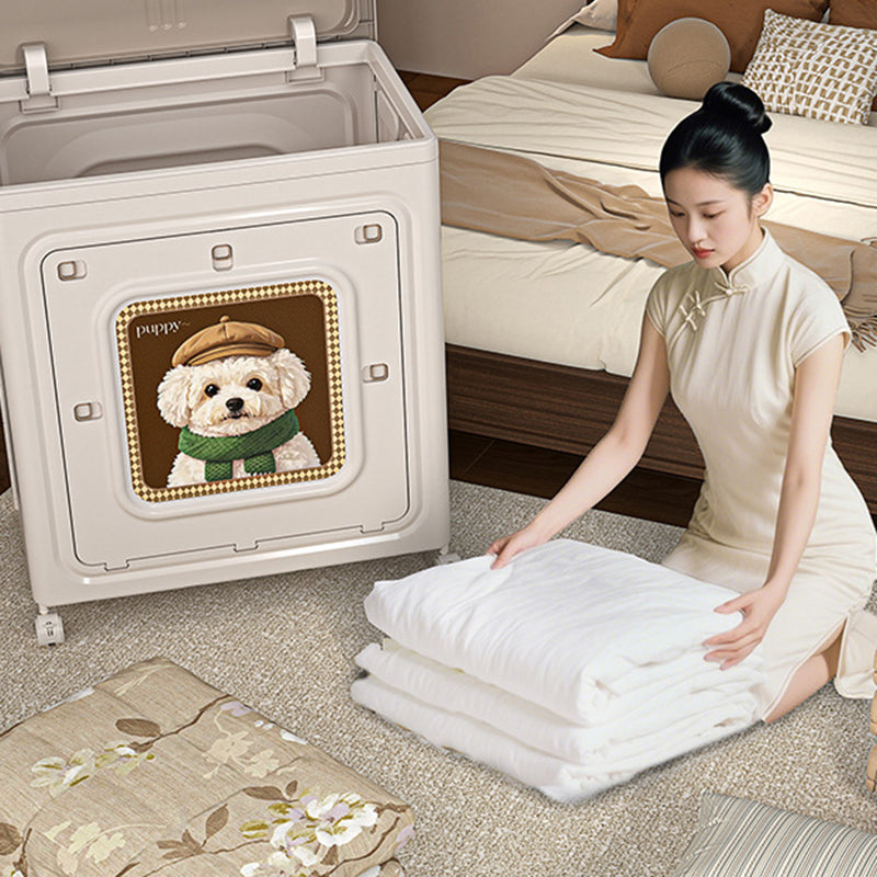 Modern Minimalist Rectangular Polypropylene Storage Cabinet 1-Cabinet Movable Foldable For Living Room
