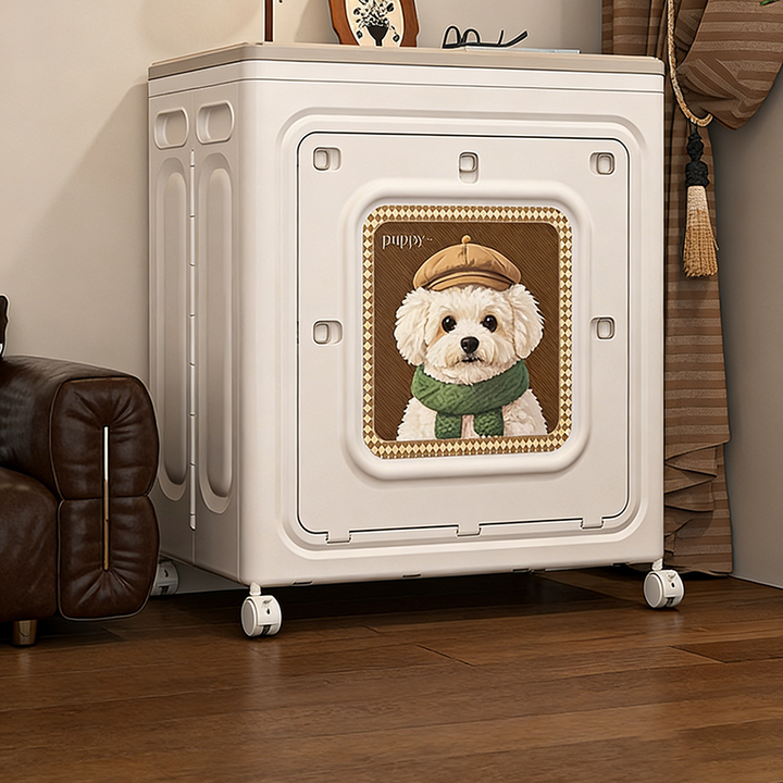 Modern Minimalist Rectangular Polypropylene Storage Cabinet 1-Cabinet Movable Foldable For Living Room