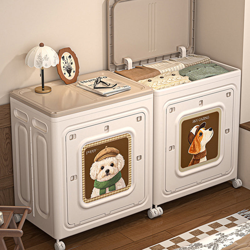 Modern Minimalist Rectangular Polypropylene Storage Cabinet 1-Cabinet Movable Foldable For Living Room