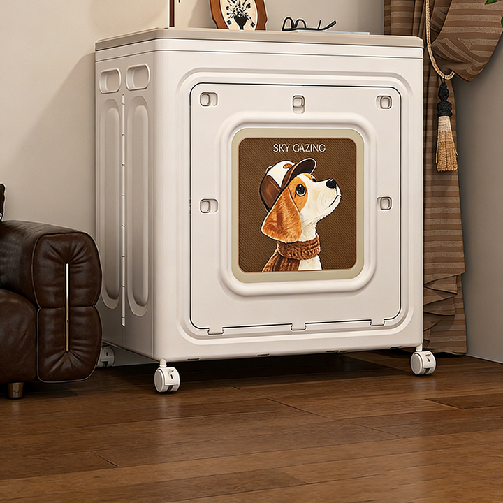 Modern Minimalist Rectangular Polypropylene Storage Cabinet 1-Cabinet Movable Foldable For Living Room