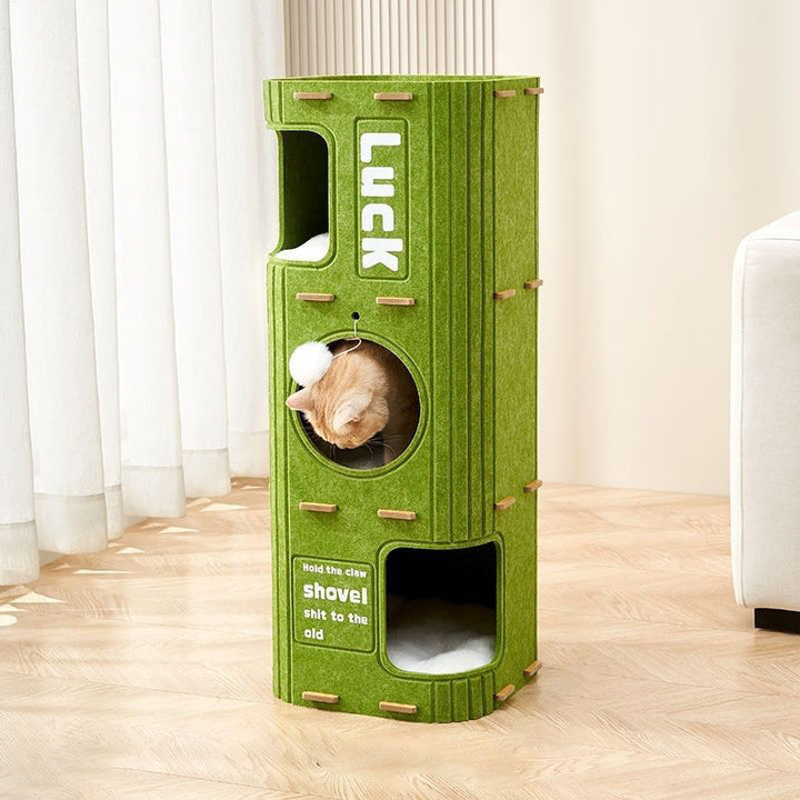 Árbol para gatos de fieltro rectangular minimalista moderno de 2/3 niveles para sala de estar 
