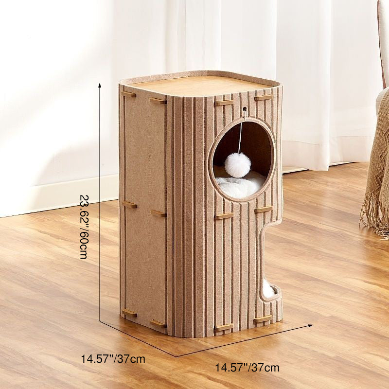 Árbol para gatos de fieltro rectangular minimalista moderno de 2/3 niveles para sala de estar 