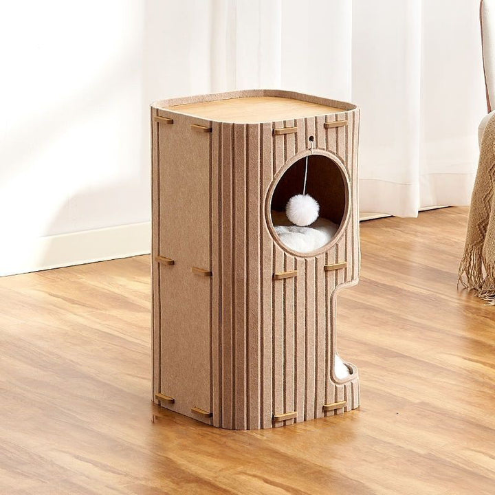 Árbol para gatos de fieltro rectangular minimalista moderno de 2/3 niveles para sala de estar 