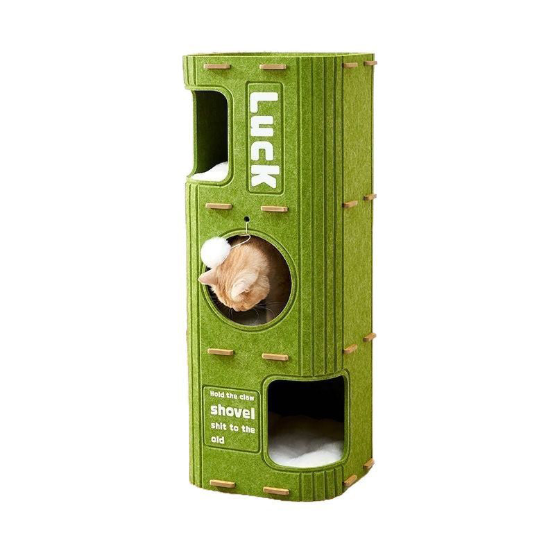 Árbol para gatos de fieltro rectangular minimalista moderno de 2/3 niveles para sala de estar 