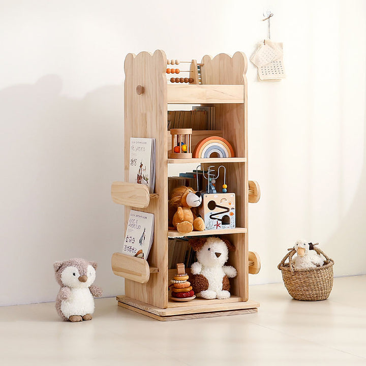 Étagères rectangulaires minimalistes modernes en bois massif, 3/4 niveaux, rotatives pour salon 