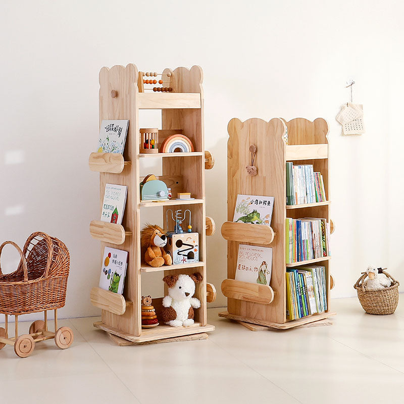Moderne minimalistische rechteckige Bücherregale aus Massivholz, 3/4-stufig drehbar für das Wohnzimmer 