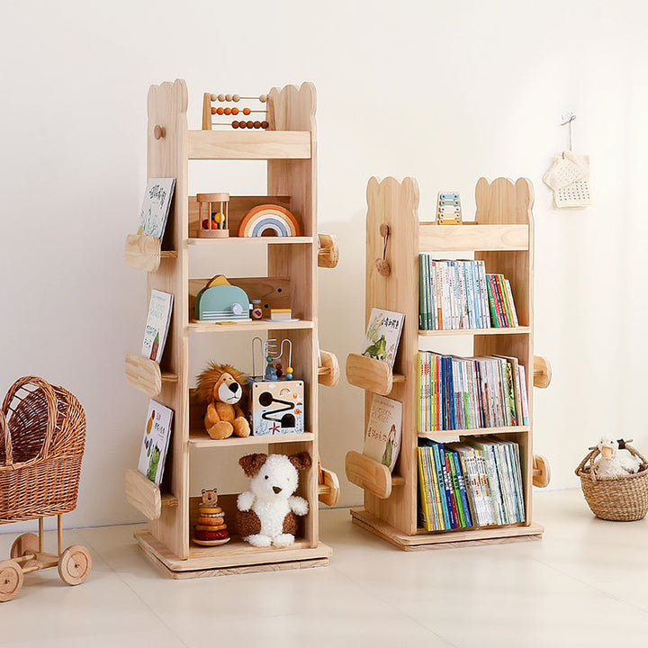 Étagères rectangulaires minimalistes modernes en bois massif, 3/4 niveaux, rotatives pour salon 