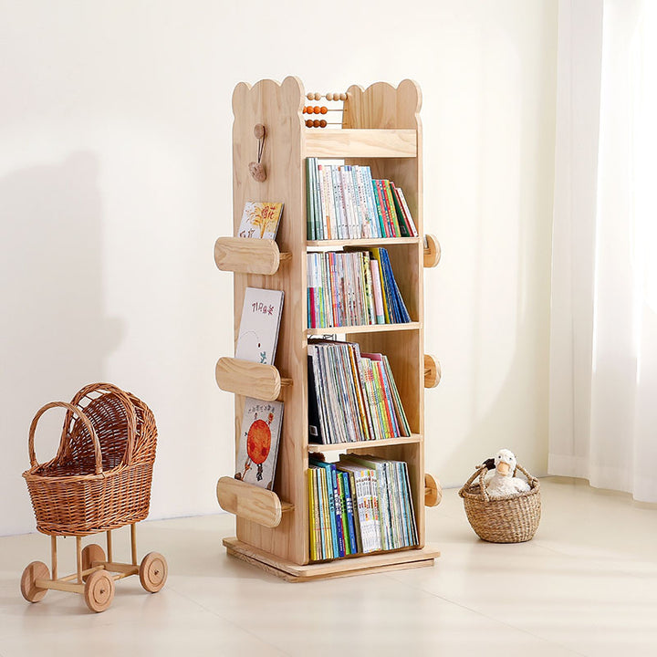 Étagères rectangulaires minimalistes modernes en bois massif, 3/4 niveaux, rotatives pour salon 