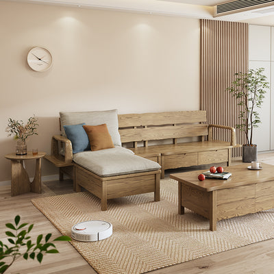 Modern Minimalist Round Side Table - Solid North American White Ash Sturdy Eco-Friendly Natural Grain For Living Room