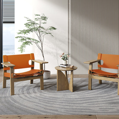 Modern Minimalist Round Side Table - Solid North American White Ash Sturdy Eco-Friendly Natural Grain For Living Room