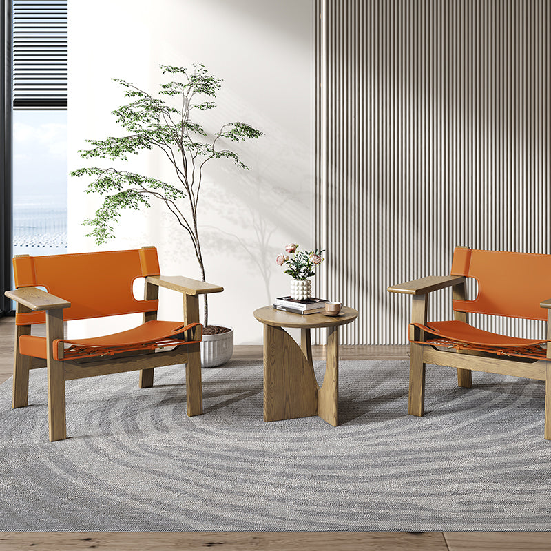 Modern Minimalist Round Side Table - Solid North American White Ash Sturdy Eco-Friendly Natural Grain For Living Room