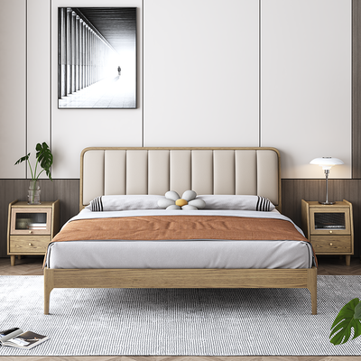 Modern Minimalist Rectangular Nightstand - Solid Ash Wood: Eco-Friendly, Smooth Hidden Slide Drawers, Stable Wobble-Free Support & Easy-Care Tabletop For Bedroom