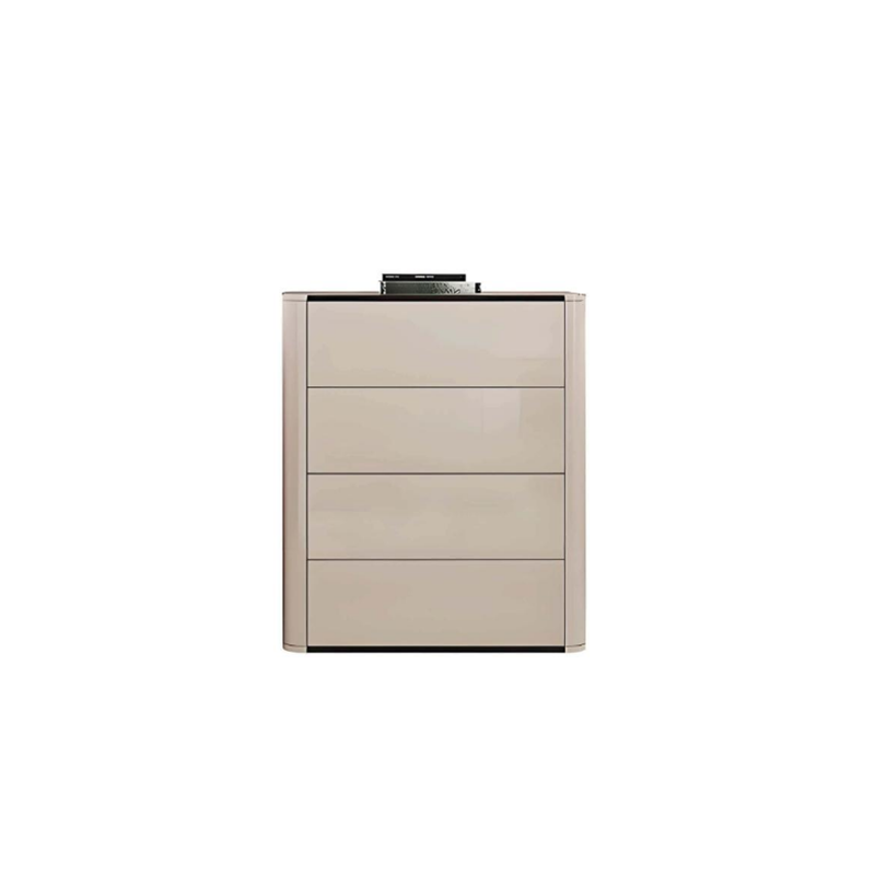 モダンミニマリスト長方形収納キャビネット - MDF: 安定した構造、滑らかな引き出し、掃除しやすい表面とリビングルームとベッドルームのための省スペースの縦型デザイン 