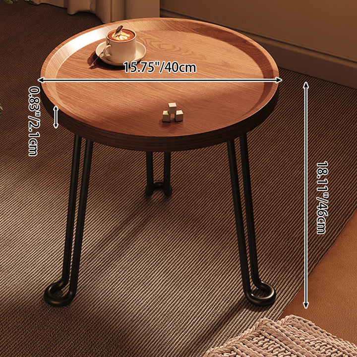 Table d'appoint pliante moderne minimaliste ronde en MDF et fer en forme de fleur pour salon et chambre 