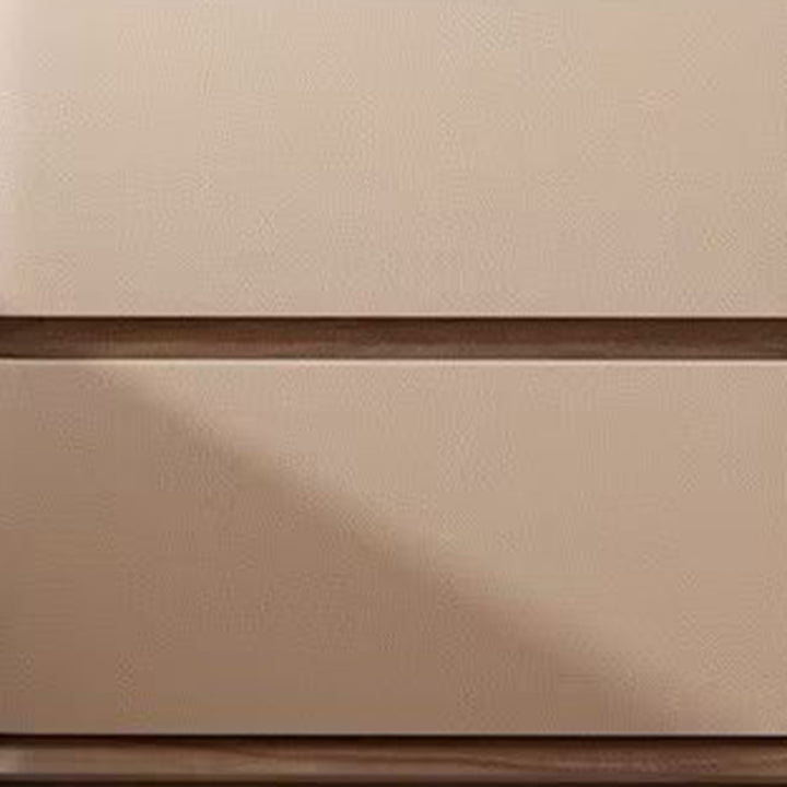 Contemporary Nordic Pine Wood Plywood Faux Leather Rectangular Nightstand With 2 Drawers For Bedroom