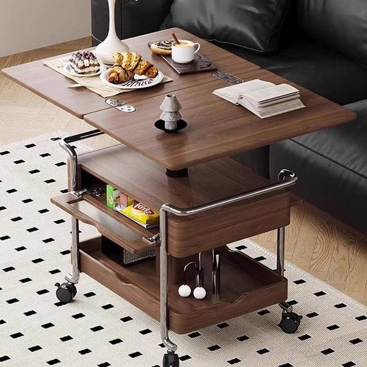 Moderner minimalistischer rechteckiger Massivholzplatte Edelstahl Glas – BulbSquare