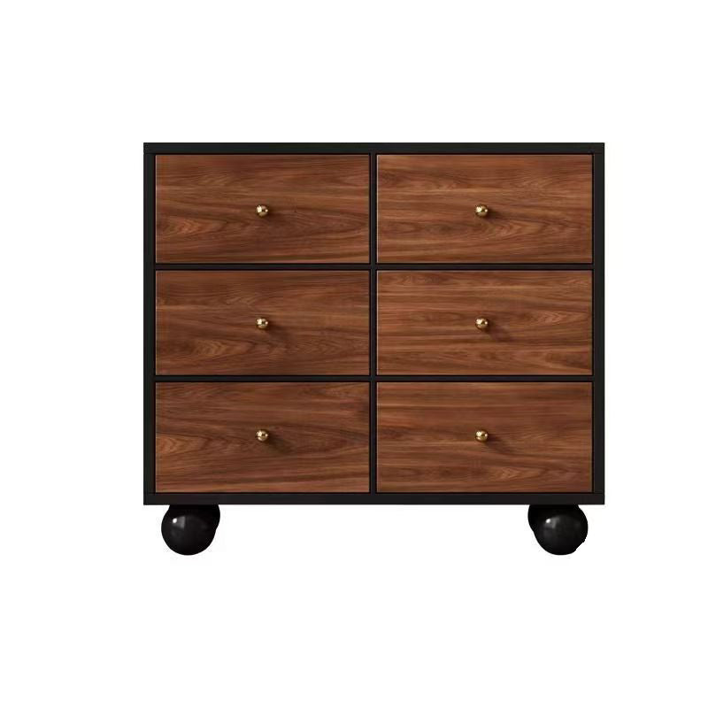 Zeitgenössisches Retro-Partikelbrett Rechteckiger 6-Schubladen-Aufbewahrungsschrank für Wohnzimmer &amp; Schlafzimmer 