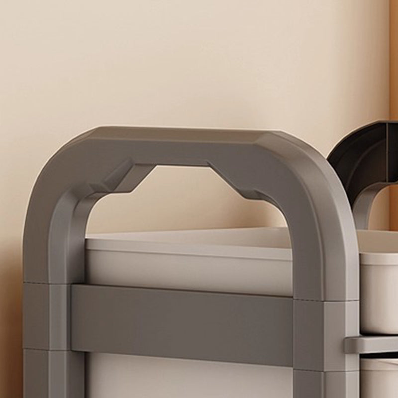 Modern Minimalist Plastic Rectangular End Table 2/3/4-Drawer Rolling Storage Cart With Swivel Wheels For Living Room