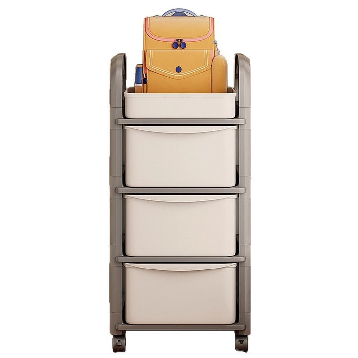 Modern Minimalist Plastic Rectangular End Table 2/3/4-Drawer Rolling Storage Cart With Swivel Wheels For Living Room