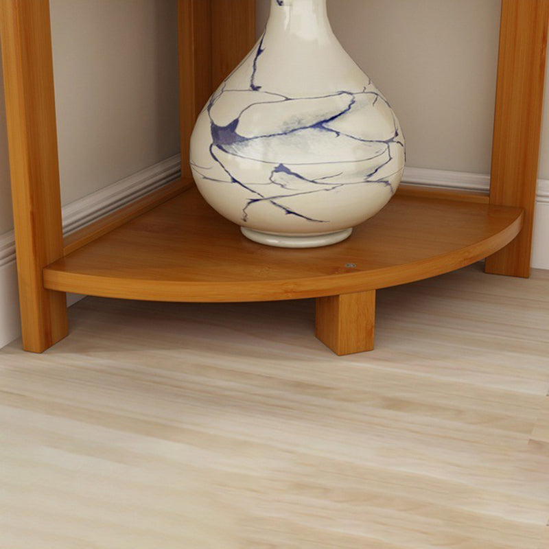 Estantería de esquina moderna minimalista de bambú MDF de 5 niveles para sala de estar 