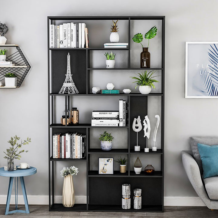 Moderner minimalistischer rechteckiger Eisen-Display-Rack 13-Schrank Bodenstehender Stauraum für Wohnzimmer 
