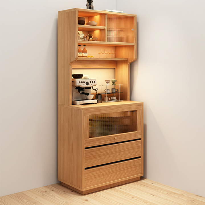 Modern Minimalist MDF Acrylic Rectangular Sideboard 2-Drawer Versatile Organizer For Dining Room