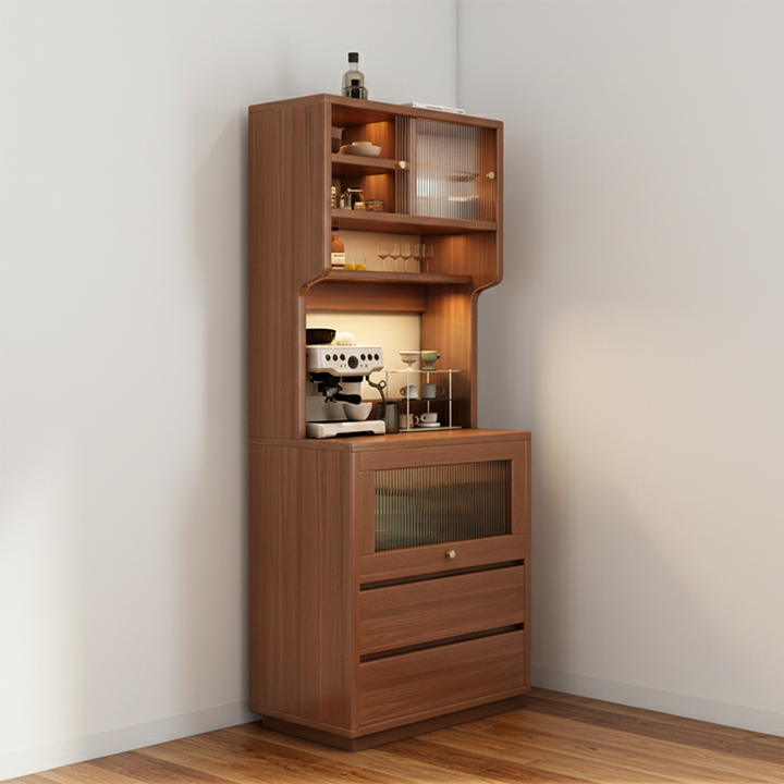 Modern Minimalist MDF Acrylic Rectangular Sideboard 2-Drawer Versatile Organizer For Dining Room