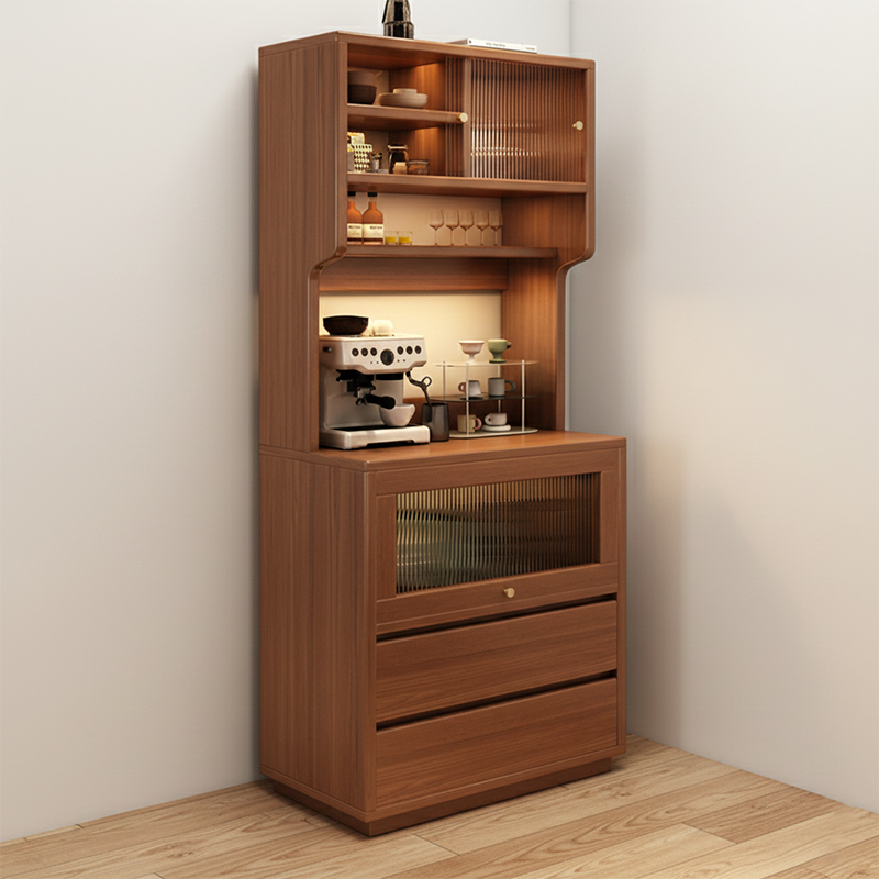 Modern Minimalist MDF Acrylic Rectangular Sideboard 2-Drawer Versatile Organizer For Dining Room