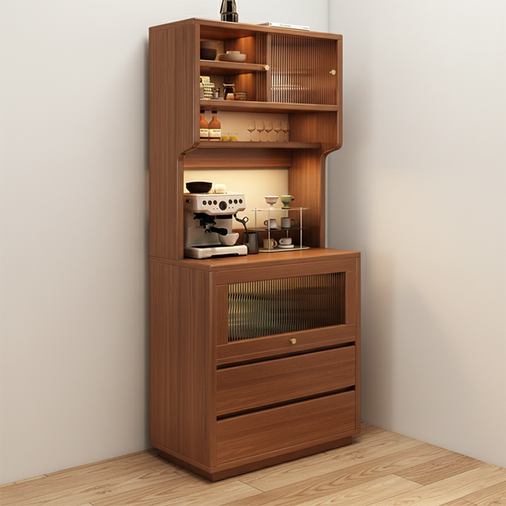 Modern Minimalist MDF Acrylic Rectangular Sideboard 2-Drawer Versatile Organizer For Dining Room