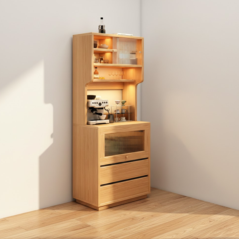 Modern Minimalist MDF Acrylic Rectangular Sideboard 2-Drawer Versatile Organizer For Dining Room