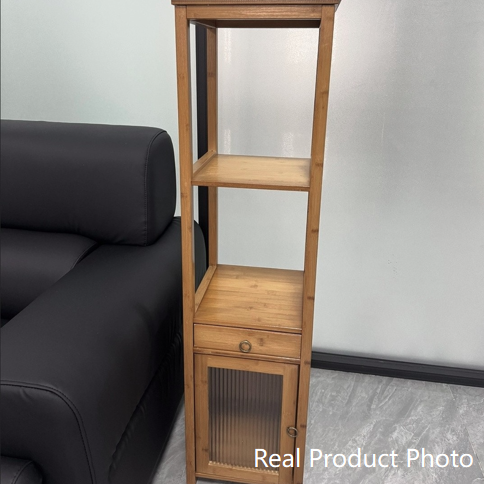 Traditional Chinese Nan Bamboo Acrylic Iron Square Display Rack 1/2/3/4-Tier Multiple Shelves For Living Room