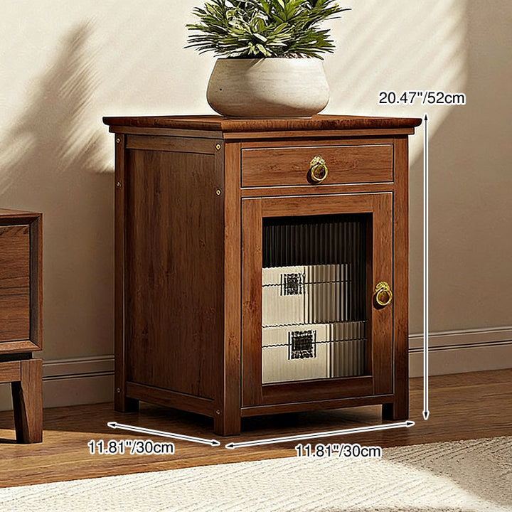 Traditionelles chinesisches quadratisches Nan-Bambus-MDF-Acryl-Display-Regal 1/2/3/4-stufig für das Wohnzimmer 