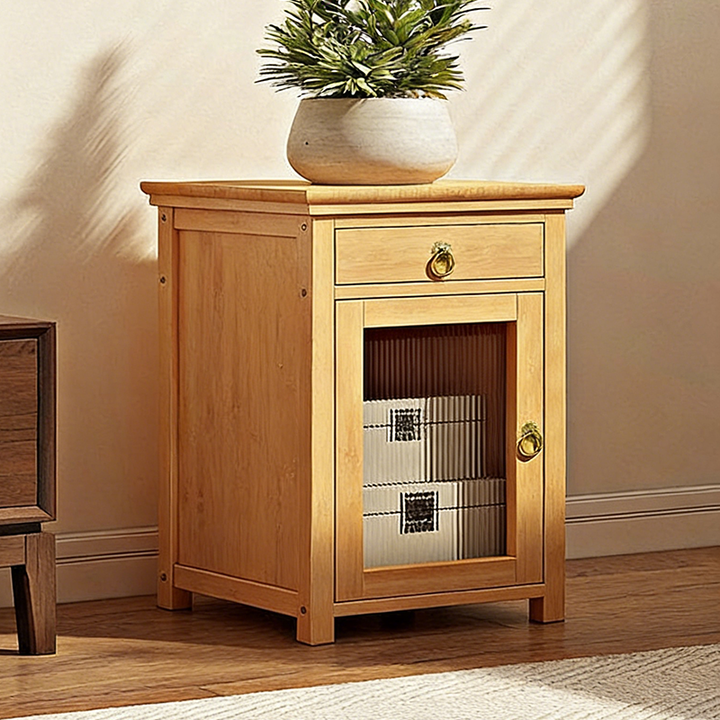 Traditionelles chinesisches quadratisches Nan-Bambus-MDF-Acryl-Display-Regal 1/2/3/4-stufig für das Wohnzimmer 