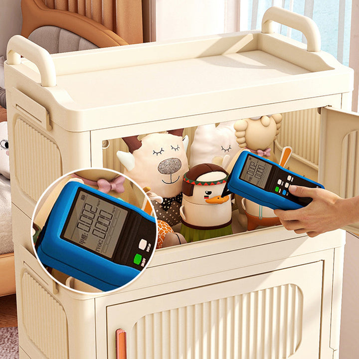 Armoire de rangement rectangulaire moderne minimaliste en plastique PP, à 2/3/4/5 compartiments, pliable et mobile pour salon 