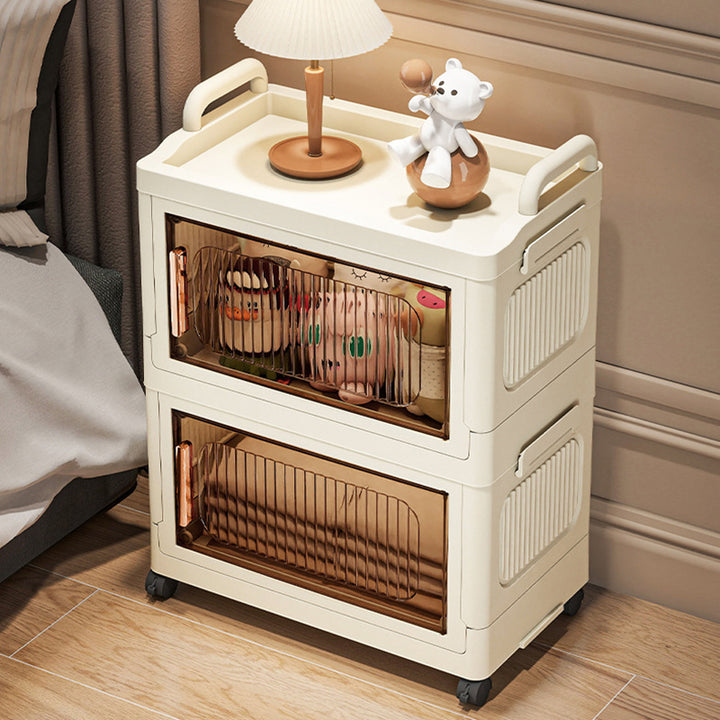 Armoire de rangement rectangulaire moderne minimaliste en plastique PP, à 2/3/4/5 compartiments, pliable et mobile pour salon 