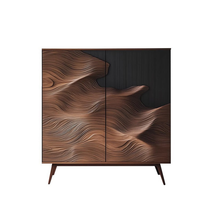 Contemporary Nordic Beech Wood Solid Wood Edge Glued Panel Rectangular Storage Cabinet 4-Tier For Living Room