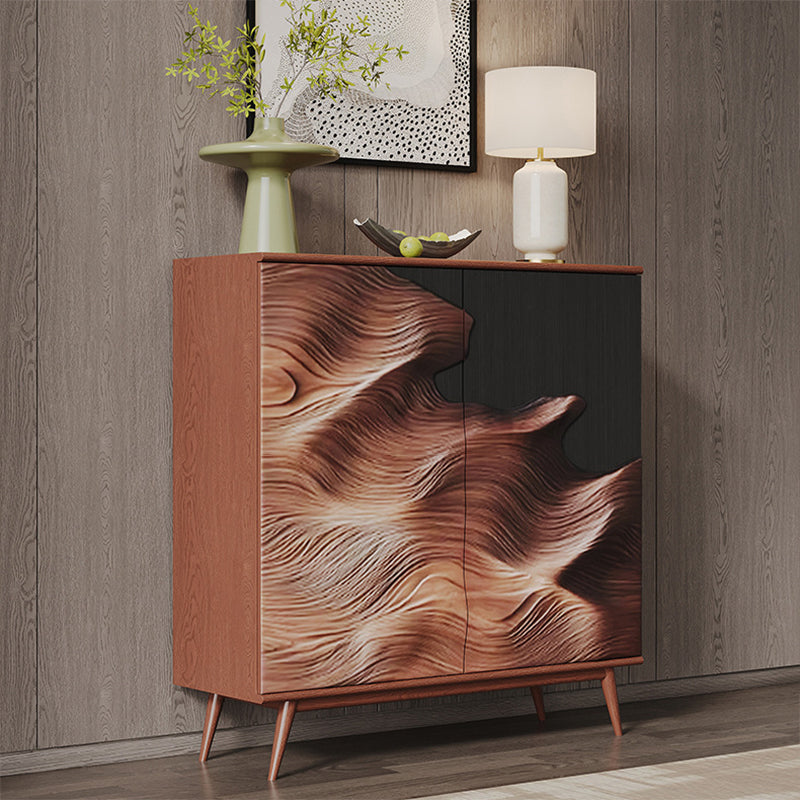 Contemporary Nordic Beech Wood Solid Wood Edge Glued Panel Rectangular Storage Cabinet 4-Tier For Living Room