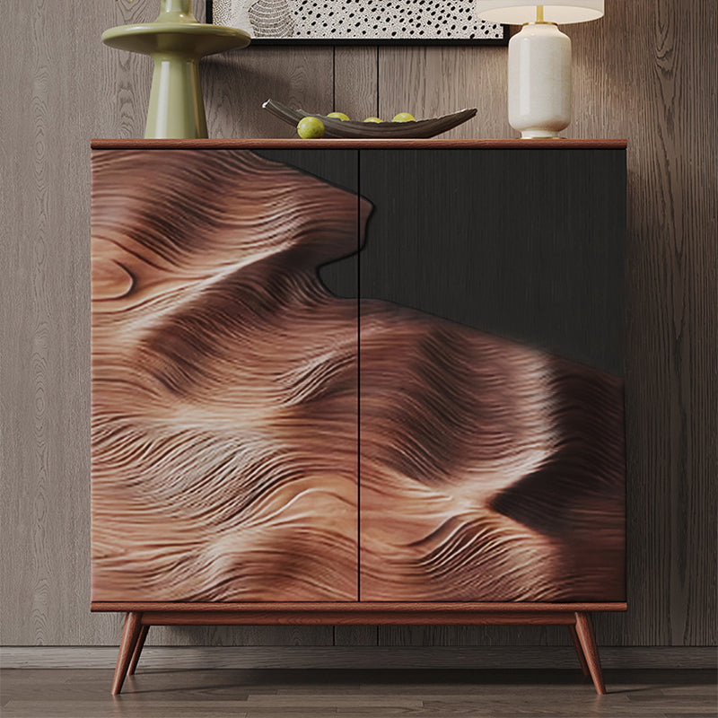 Contemporary Nordic Beech Wood Solid Wood Edge Glued Panel Rectangular Storage Cabinet 4-Tier For Living Room