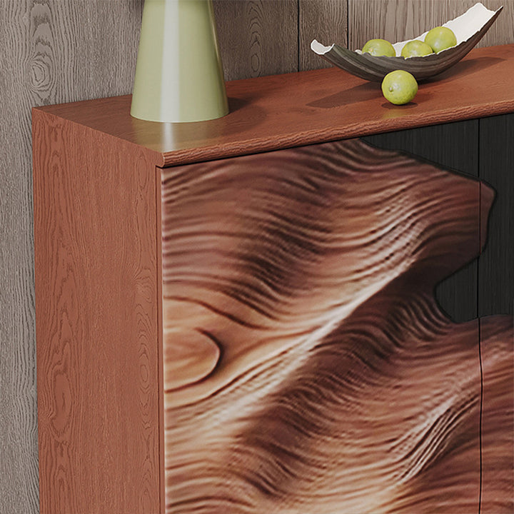 Contemporary Nordic Beech Wood Solid Wood Edge Glued Panel Rectangular Storage Cabinet 4-Tier For Living Room