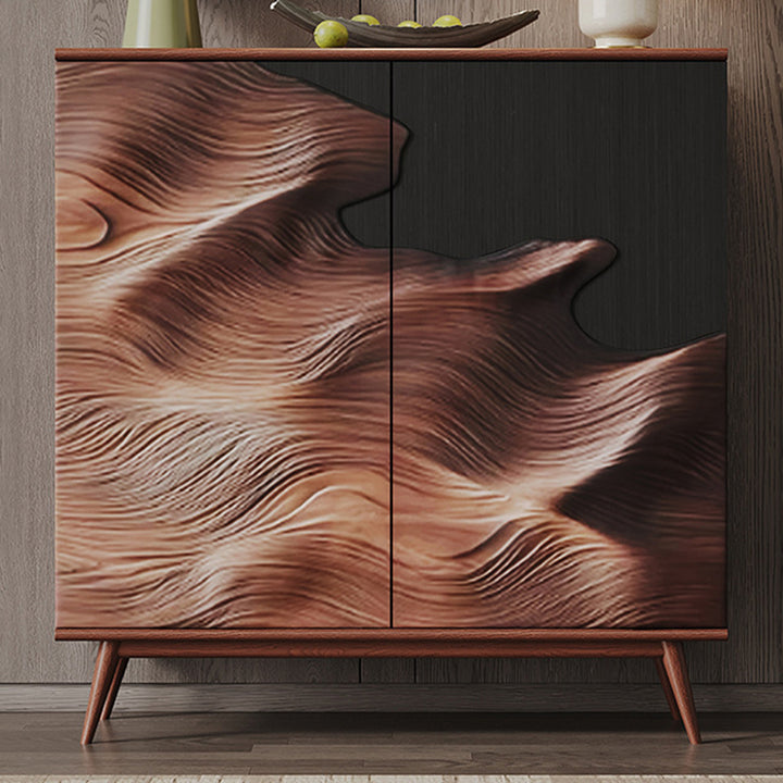 Contemporary Nordic Beech Wood Solid Wood Edge Glued Panel Rectangular Storage Cabinet 4-Tier For Living Room