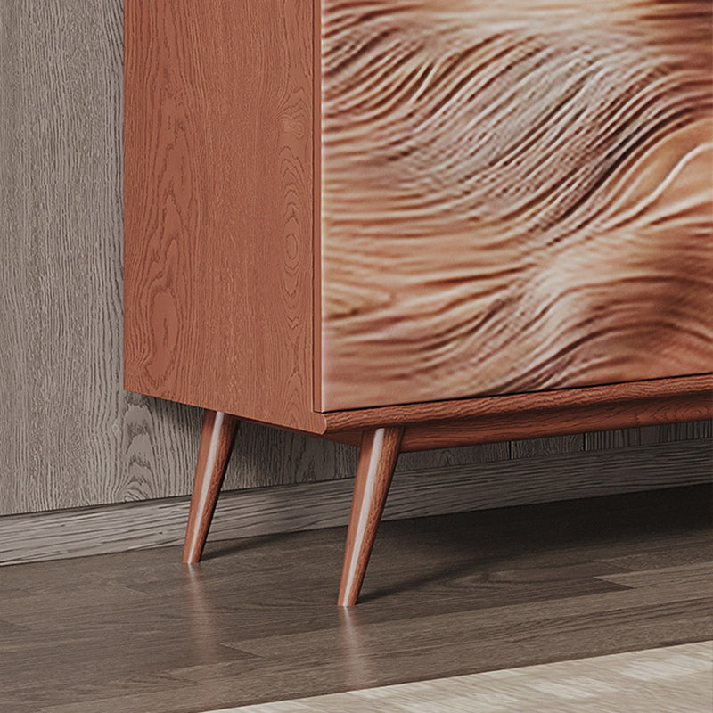 Contemporary Nordic Beech Wood Solid Wood Edge Glued Panel Rectangular Storage Cabinet 4-Tier For Living Room